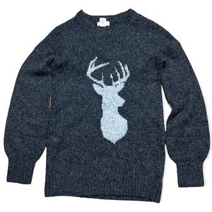 Anthropologie Yes Lola Alpaca Wool Blend Deer Sweater Sz XS